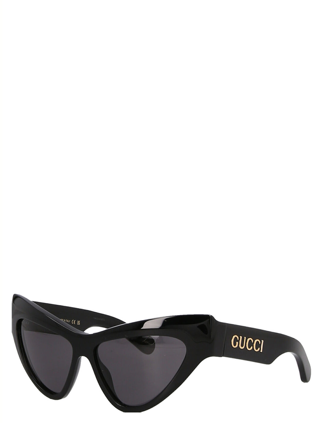 Lunettes de soleil Gucci noires en acétate avec monture élégante et design sophistiqué visible sur l'image.