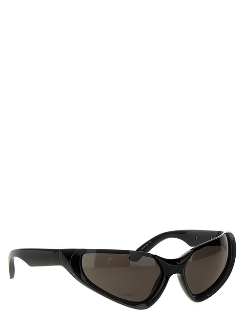 Lunettes de soleil noires en nylon Balenciaga, avec monture élégante et design moderne, visibles sur l'image.