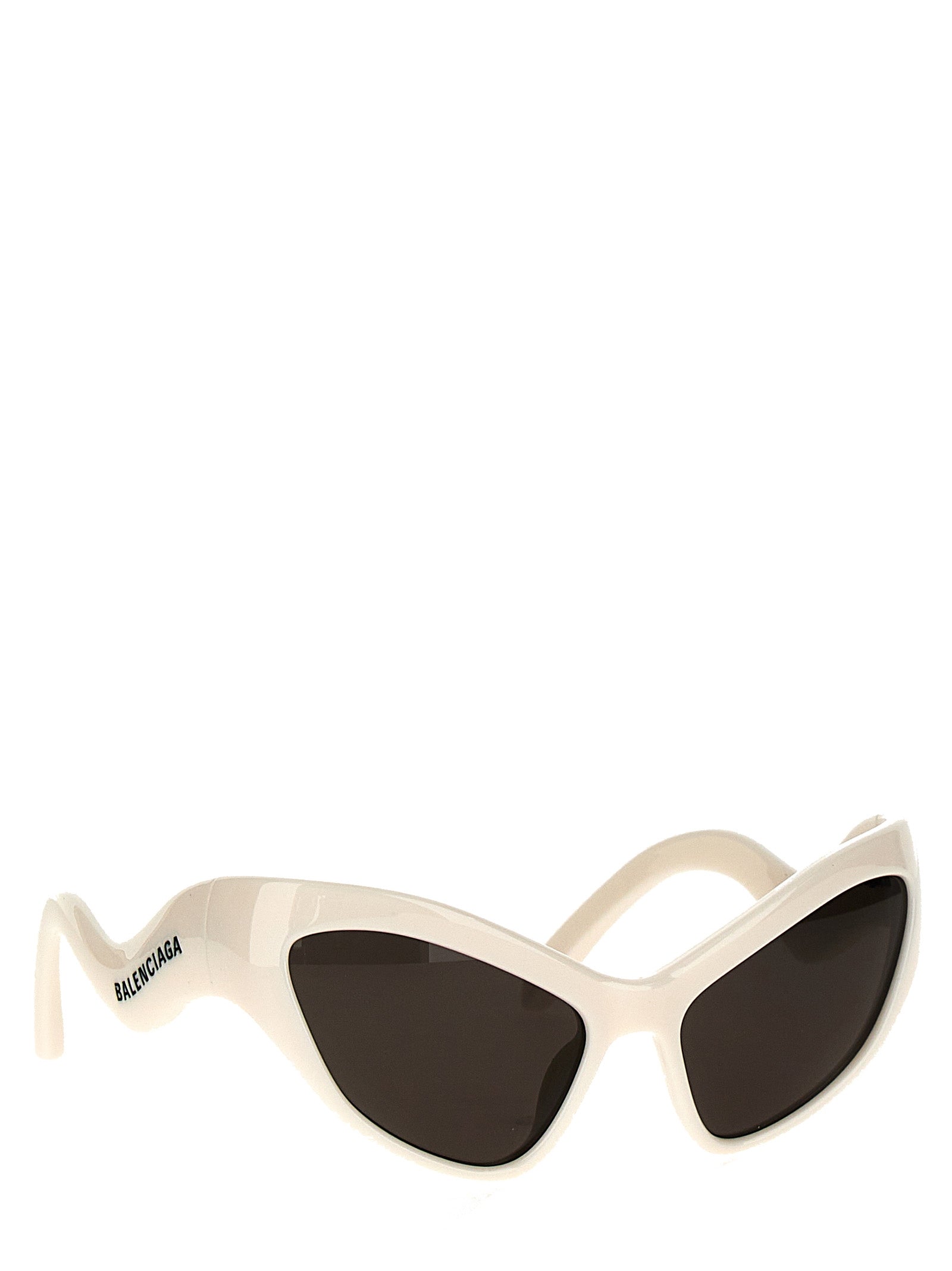 Lunettes de soleil blanches en nylon de la marque Balenciaga, avec monture élégante et design moderne.