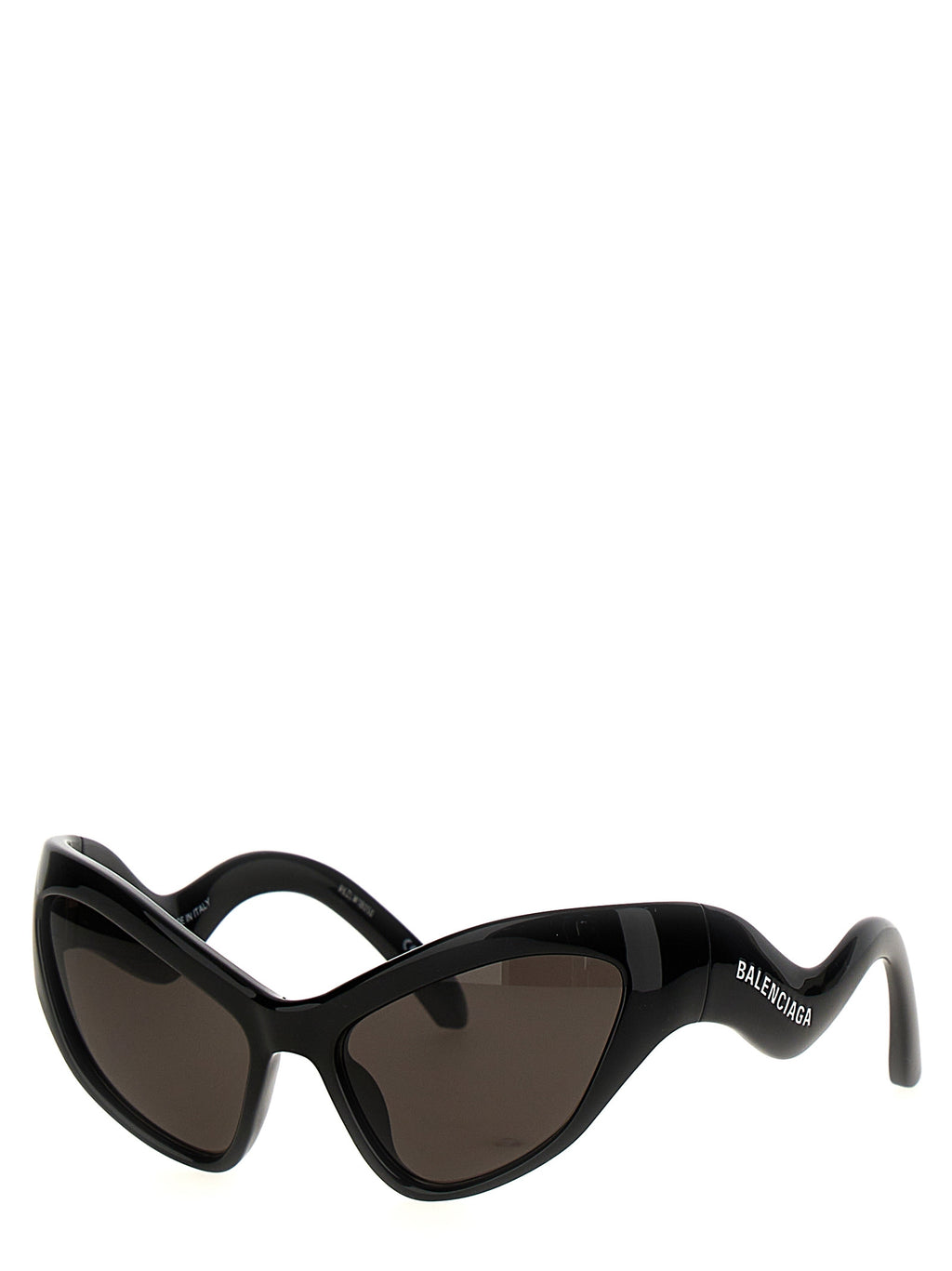 Lunettes de soleil noires en nylon Balenciaga, design élégant avec monture épaisse et verres teintés, pour un style moderne.