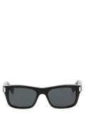 Lunettes de soleil Saint Laurent en acétate noir, avec monture élégante et design moderne, vues de face.