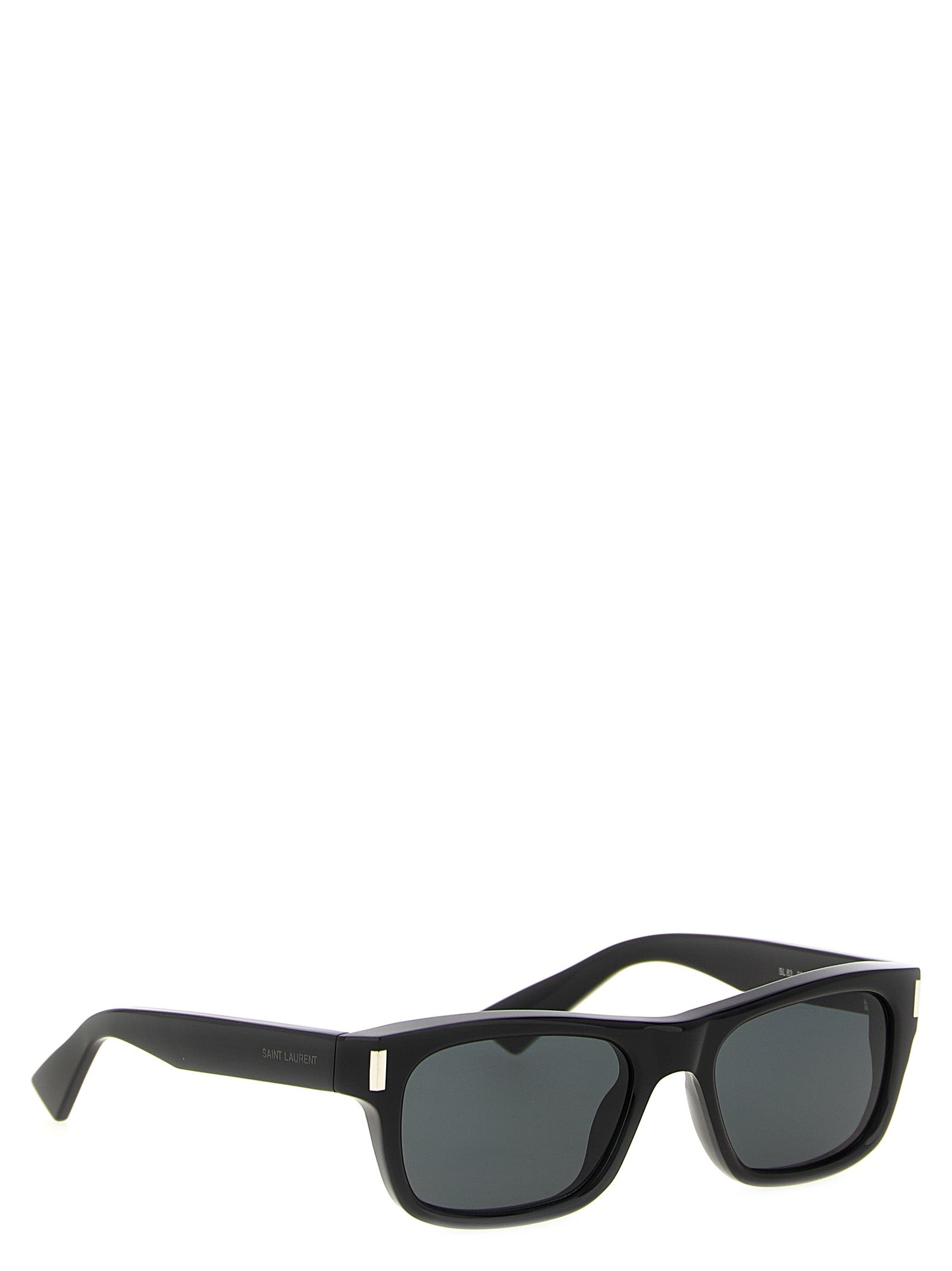 Lunettes de soleil noires Saint Laurent en acétate avec monture élégante et design sophistiqué.