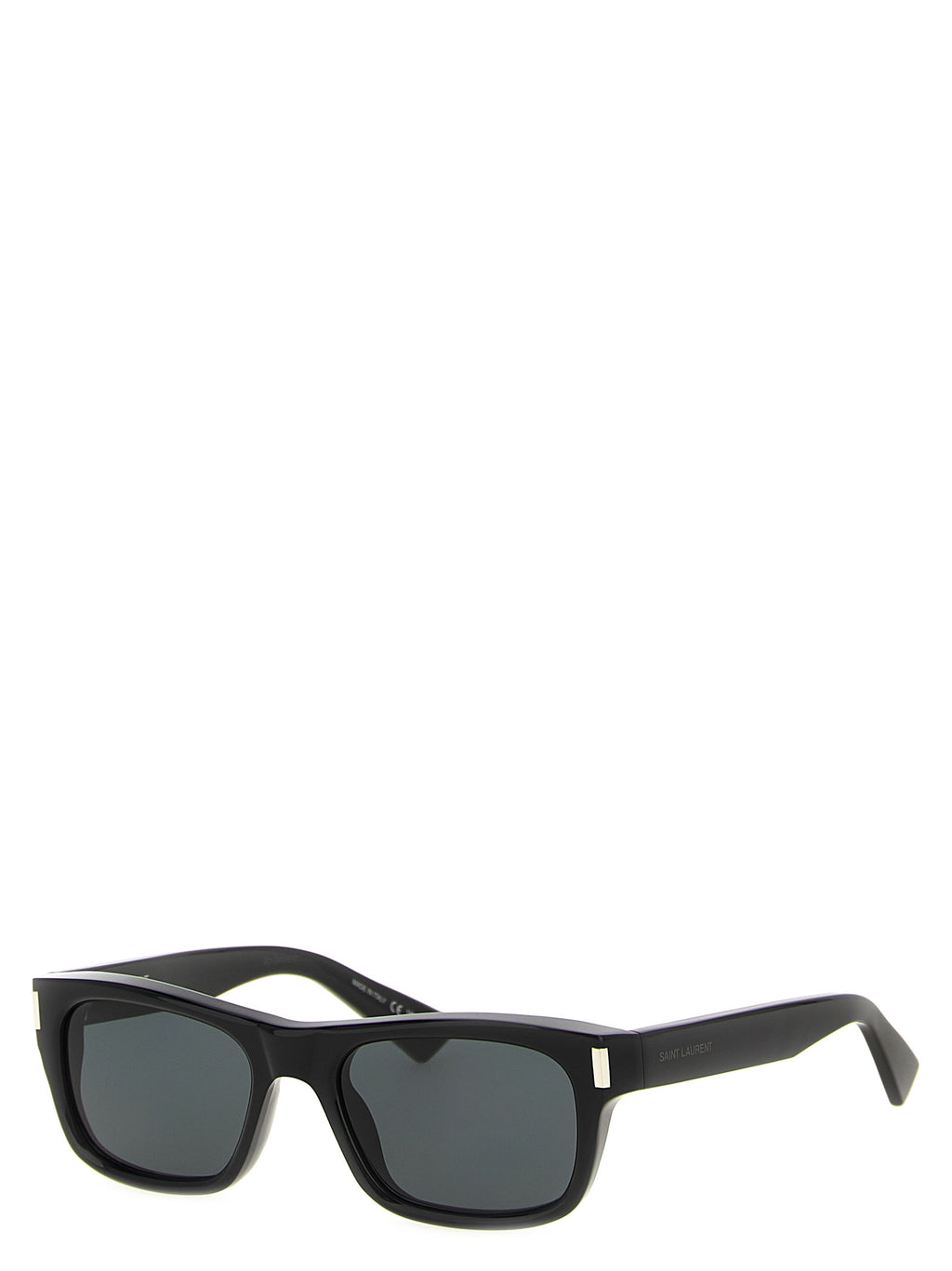 Lunettes de soleil Saint Laurent en acétate noir avec monture élégante et design moderne.