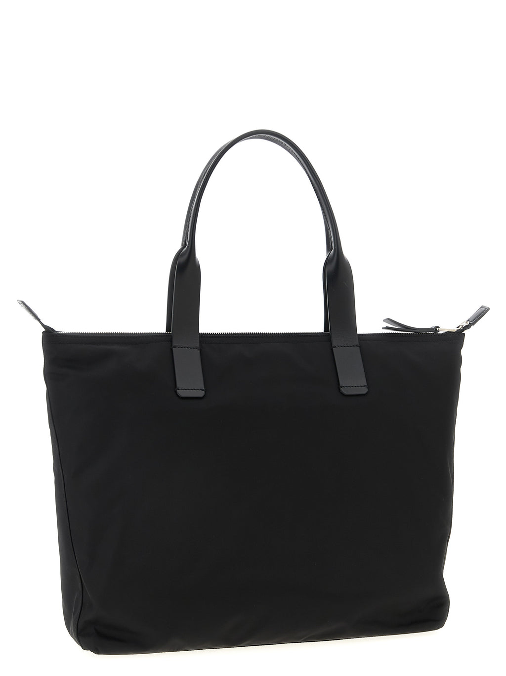 Sac tote noir en polyamide de Dolce & Gabbana, design élégant avec logo de la marque visible.