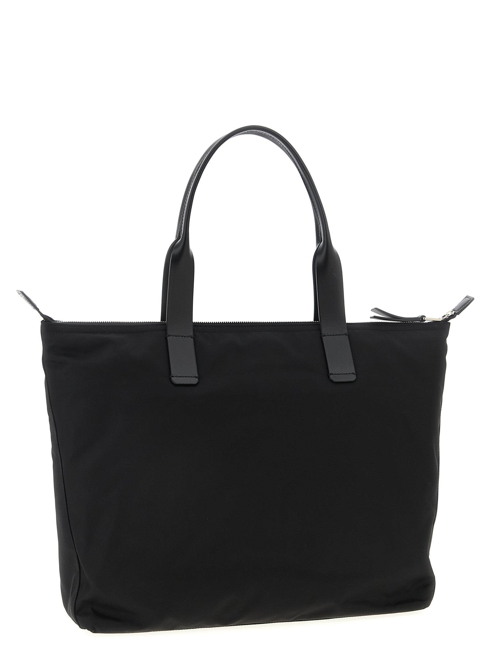 Sac tote noir en polyamide de Dolce & Gabbana, design élégant avec logo de la marque visible.