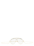 Lunettes de soleil Gucci en polyamide doré avec monture élégante et branches fines, style moderne et sophistiqué.