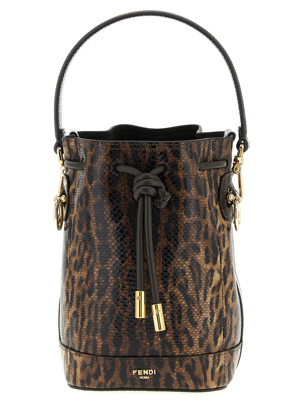 Sac à main en velours marron en cuir de Fendi, design élégant avec détails sophistiqués et poignée en cuir.