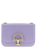 Sac à bandoulière Gucci en cuir de veau violet, élégant et sophistiqué, avec détails en or et finition de haute qualité.