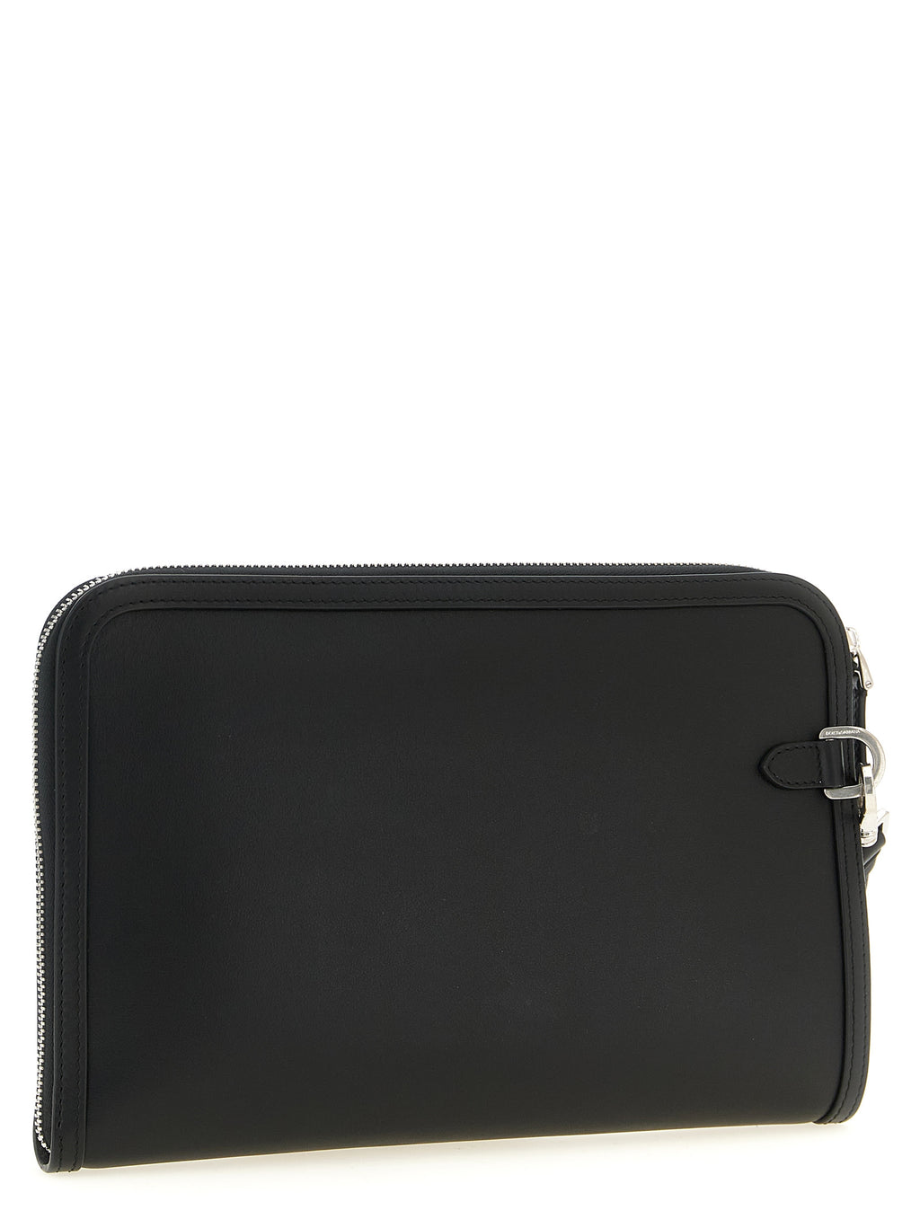 Pochette Dolce & Gabbana en cuir bicolore pour femme, élégante et sophistiquée, avec fermeture métallique visible.