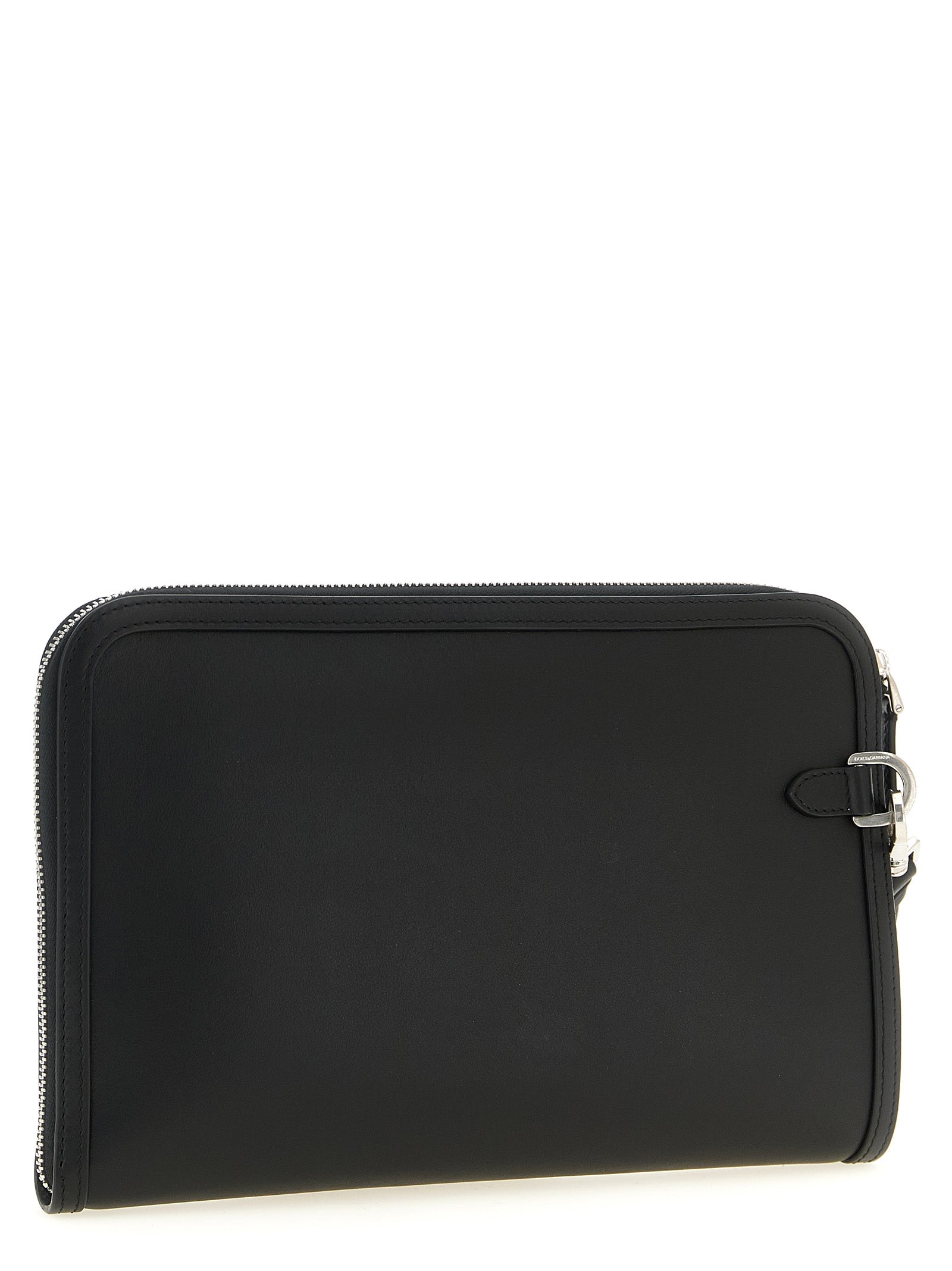 Pochette Dolce & Gabbana en cuir bicolore pour femme, élégante et sophistiquée, avec fermeture métallique visible.