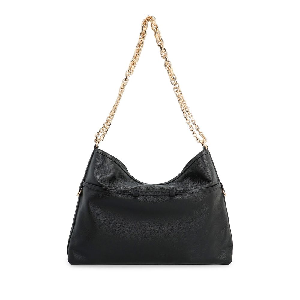 Sac à bandoulière Givenchy en cuir de veau noir, design élégant avec détails sophistiqués et finition de haute qualité.