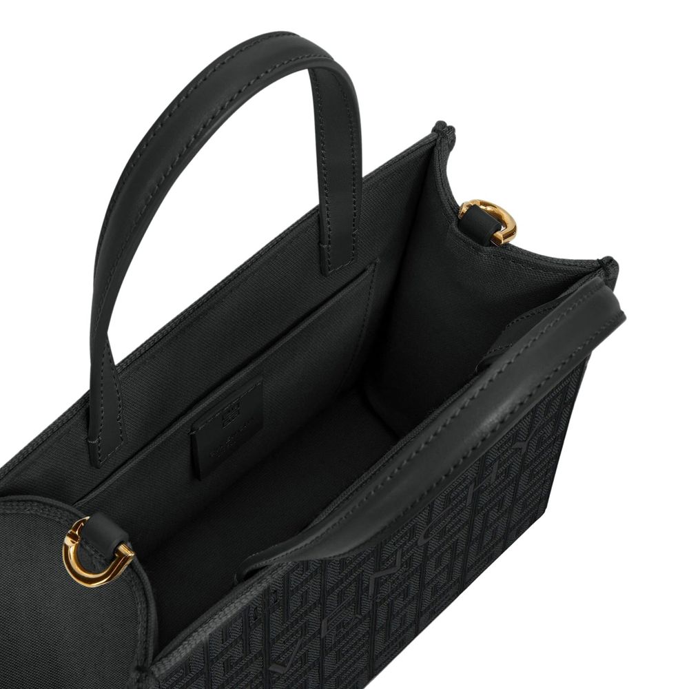 Sac à main Givenchy noir en coton avec poignées, vue en gros plan, élégant et pratique pour le quotidien.