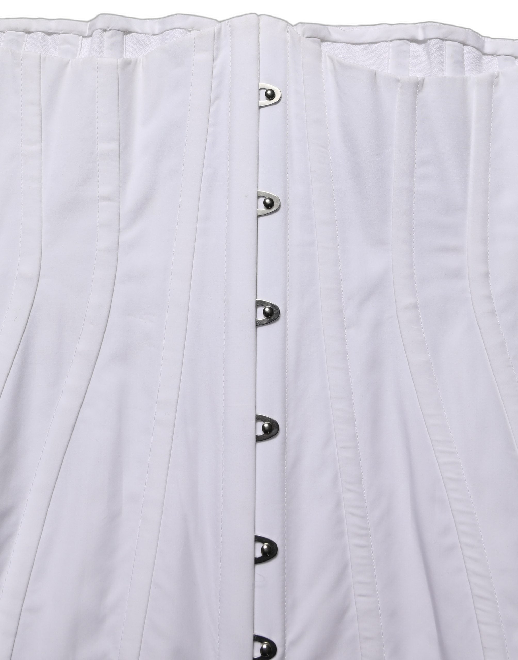 Corset sans manches blanc et marron en coton de Dolce & Gabbana, détail élégant et ajusté, idéal pour un style sophistiqué.