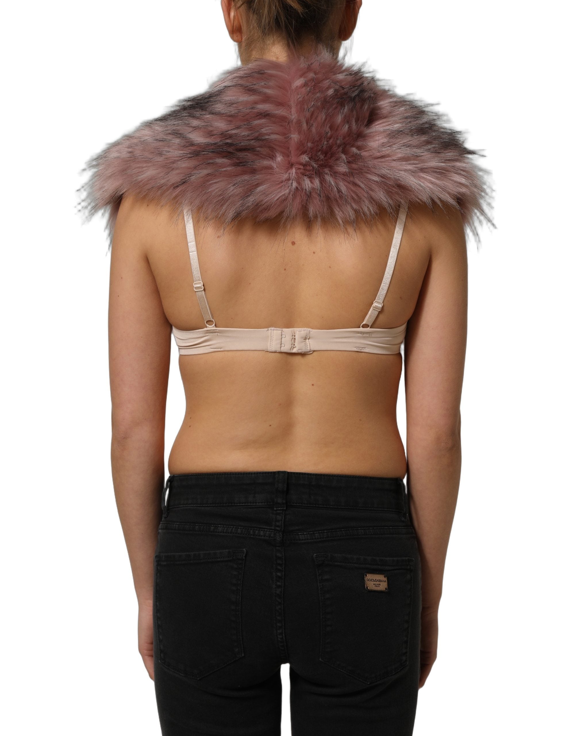 Veste courte en cachemire rose en acrylique et fausse fourrure, Dolce & Gabbana, vêtement tendance pour femmes.