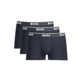 Boxers en coton bleu pour homme de la marque Hugo Boss, coupe confortable et élégante.