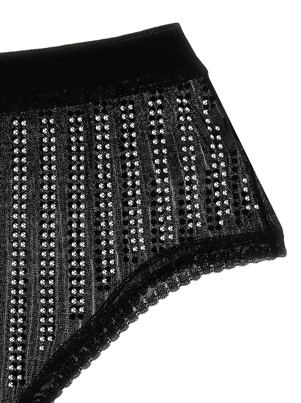 Caleçons noir en polyamide de la marque Paco Rabanne, ajustés et confortables, visibles en gros plan.
