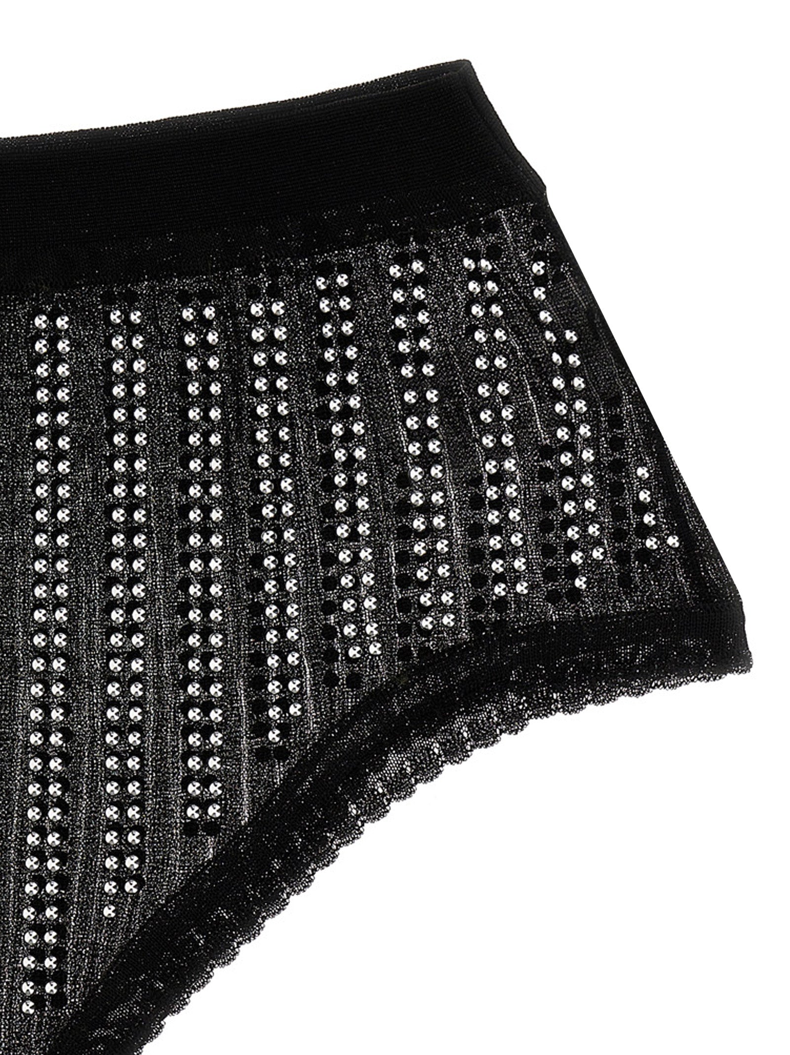 Caleçons noir en polyamide de la marque Paco Rabanne, ajustés et confortables, visibles en gros plan.