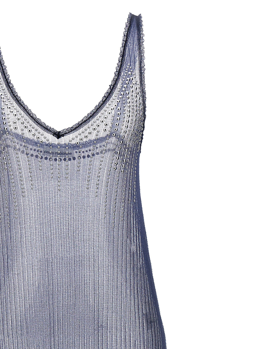 Paco Rabanne Blaues Polyamid-Maxikleid
