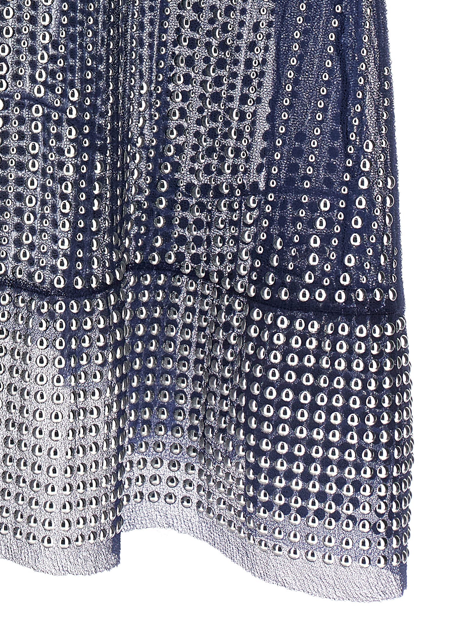 Paco Rabanne Blaues Polyamid-Maxikleid