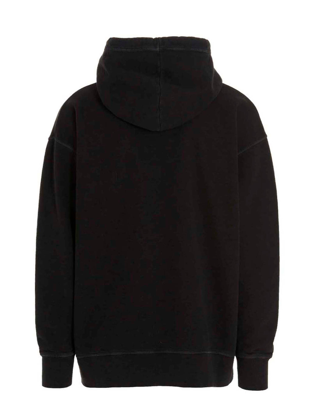 Sweat-shirt en coton noir de Dsquared², style décontracté avec logo discret, porté sur un mannequin.