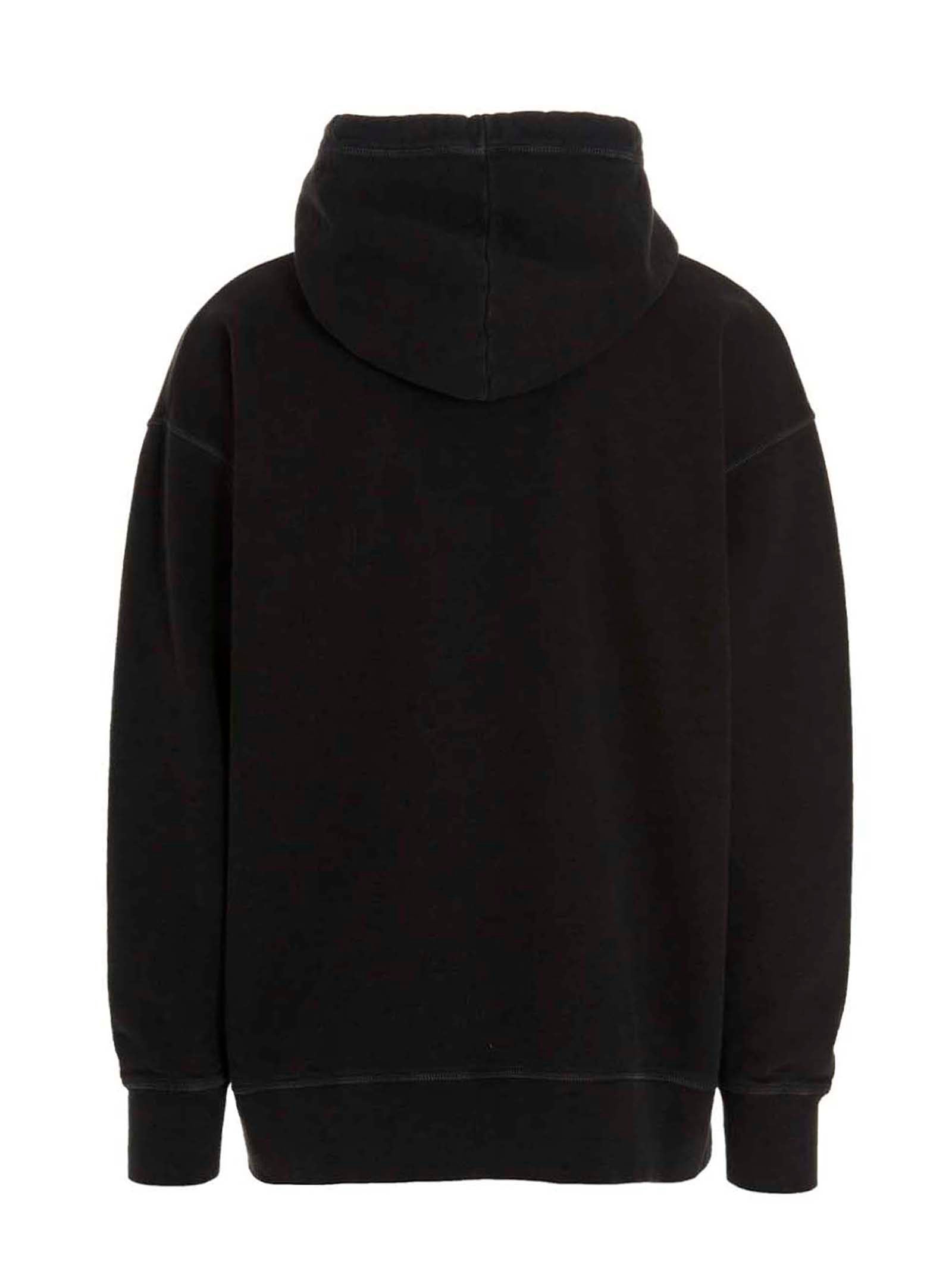 Sweat-shirt en coton noir de Dsquared², style décontracté avec logo discret, porté sur un mannequin.