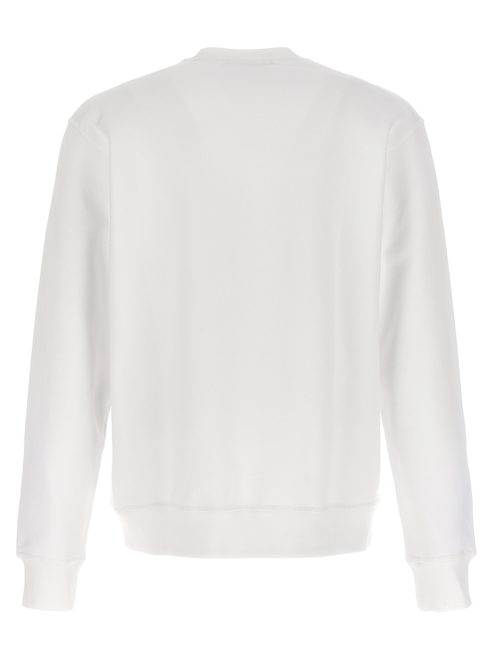 Sweatshirt blanche en coton de la marque Dsquared², modèle confortable et stylé, visible sur un fond neutre.