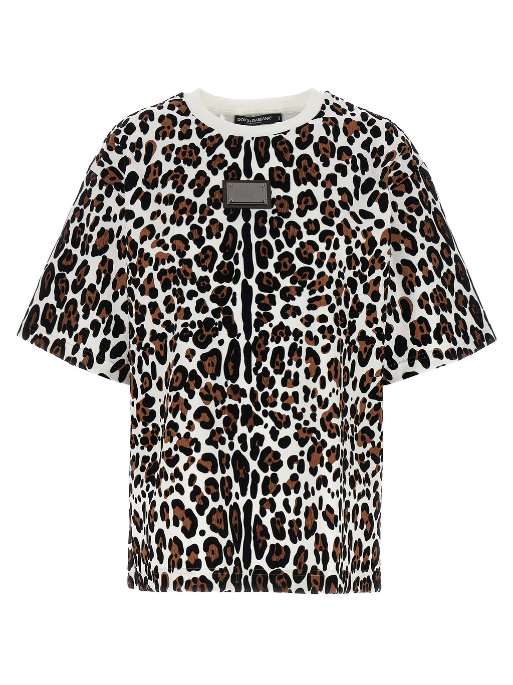T-shirt en coton multicolore de Dolce & Gabbana, style décontracté avec logo visible, mode élégante et confortable.