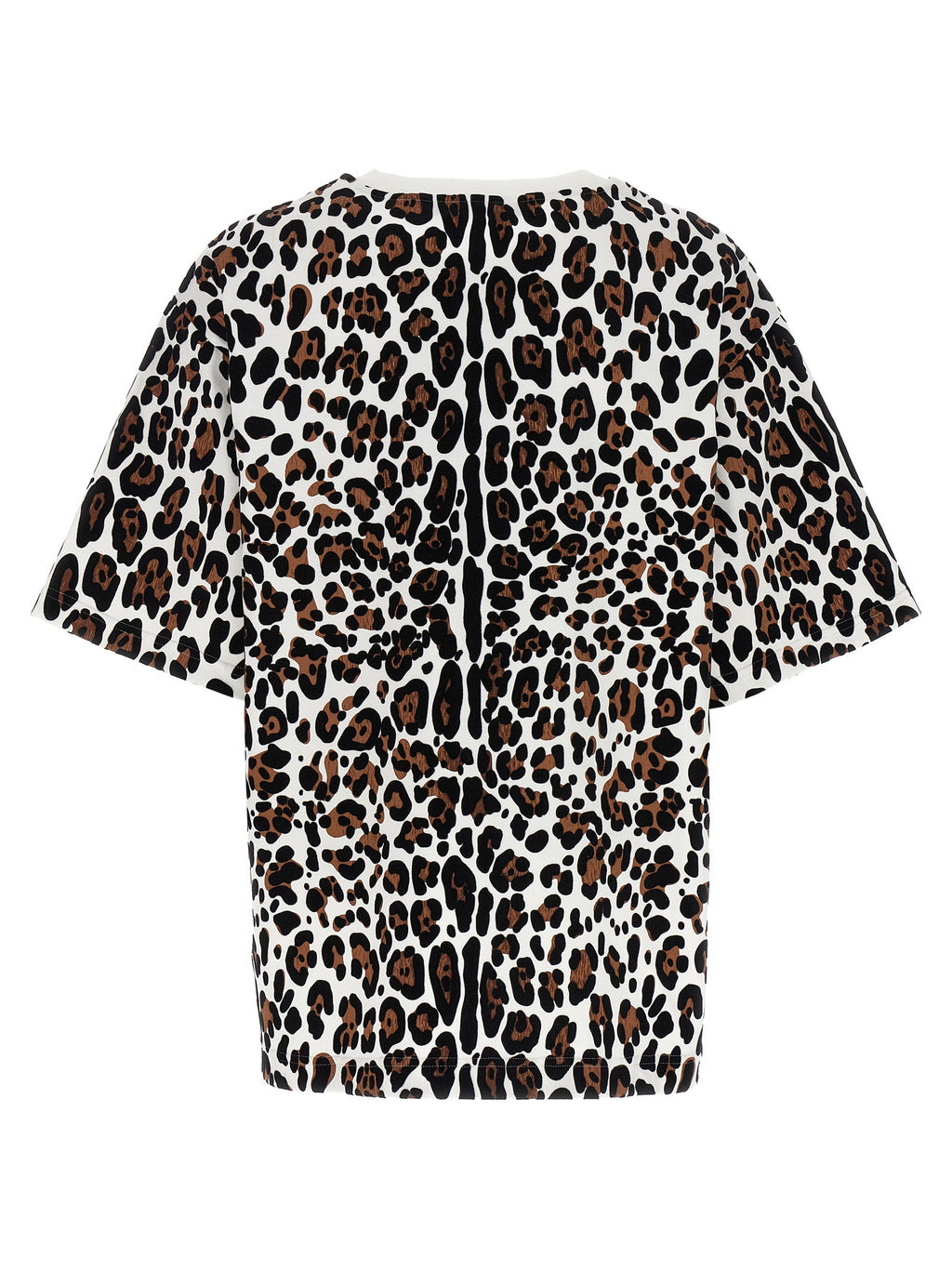 T-shirt en coton multicolore Dolce & Gabbana, coupe classique avec logo et motifs colorés, vue de face.