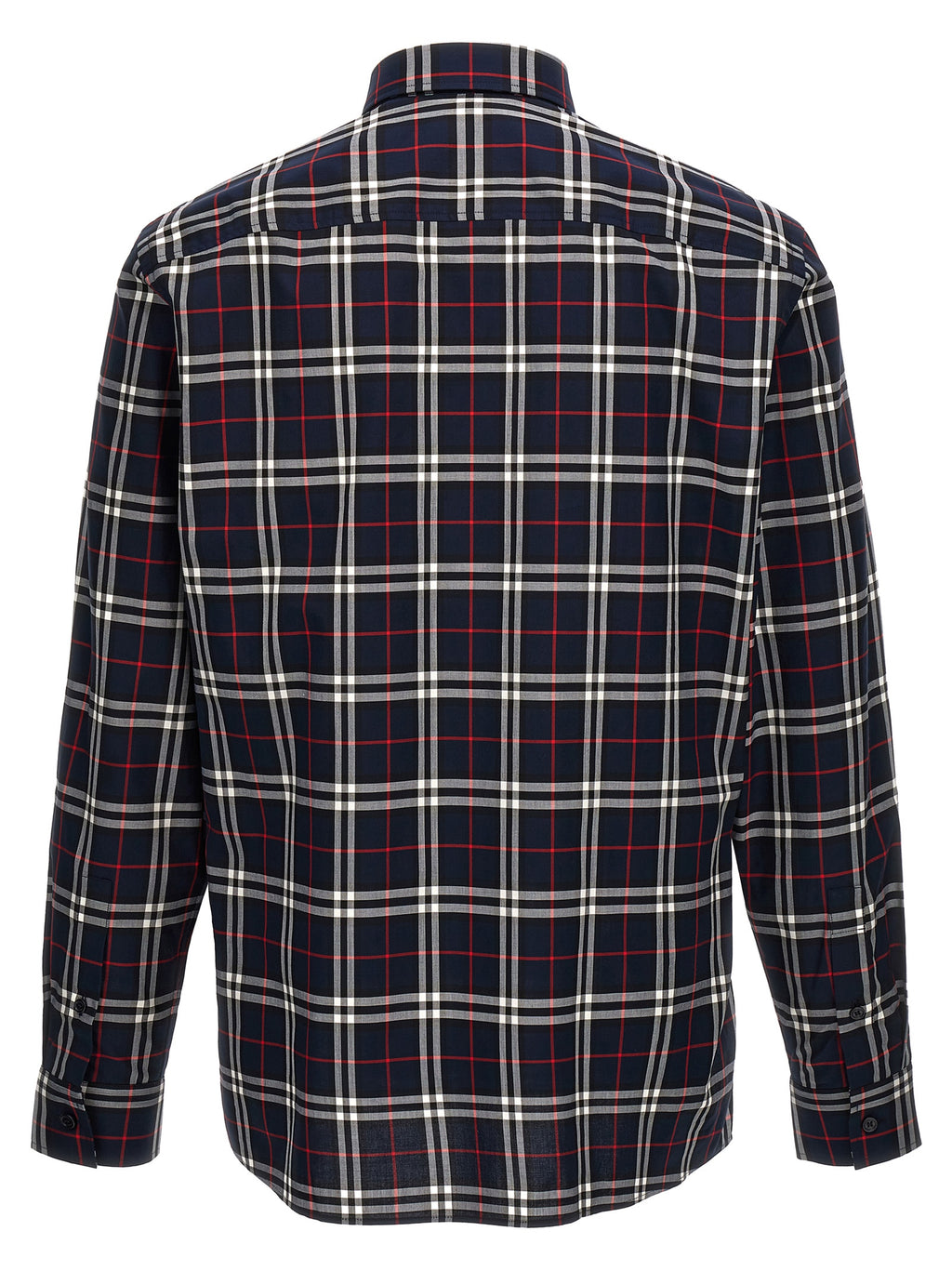 Chemise en coton bleue Burberry, élégante blouse pour femme avec logo distinctif et détails sophistiqués.
