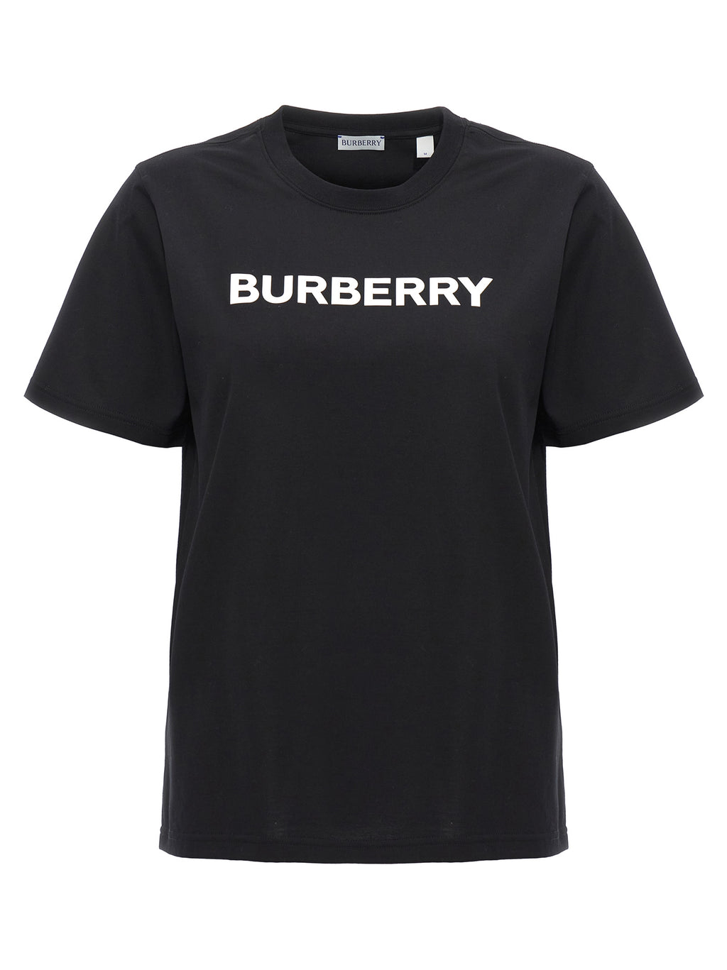 T-shirt en coton bicolore Burberry, coupe classique, avec logo emblématique visible sur le devant.