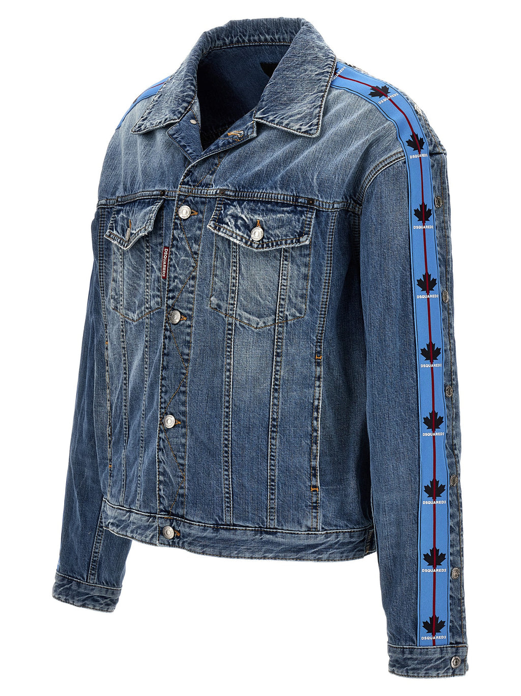 Veste en denim en coton bleu de Dsquared², style décontracté avec détails classiques, vue de face.