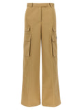 Pantalon cargo beige en coton de la marque Versace, avec poches latérales et design élégant pour homme.
