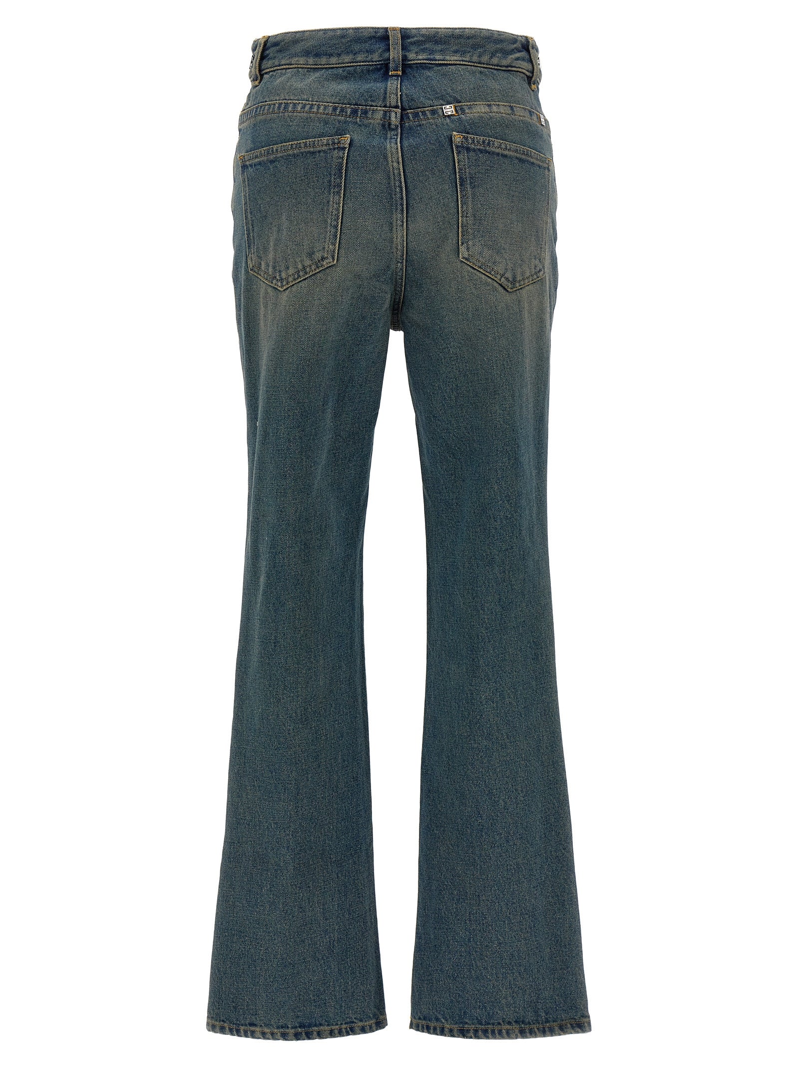 Jeans bootcut en coton bleu Givenchy, coupe décontractée, détails classiques et finition soignée, pour un style élégant et confortable.