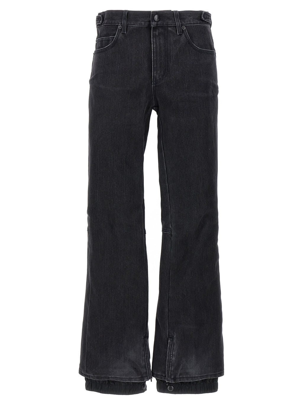 Jeans évasés en coton noir de Balenciaga, style décontracté avec coupe fluide et détails tendance.