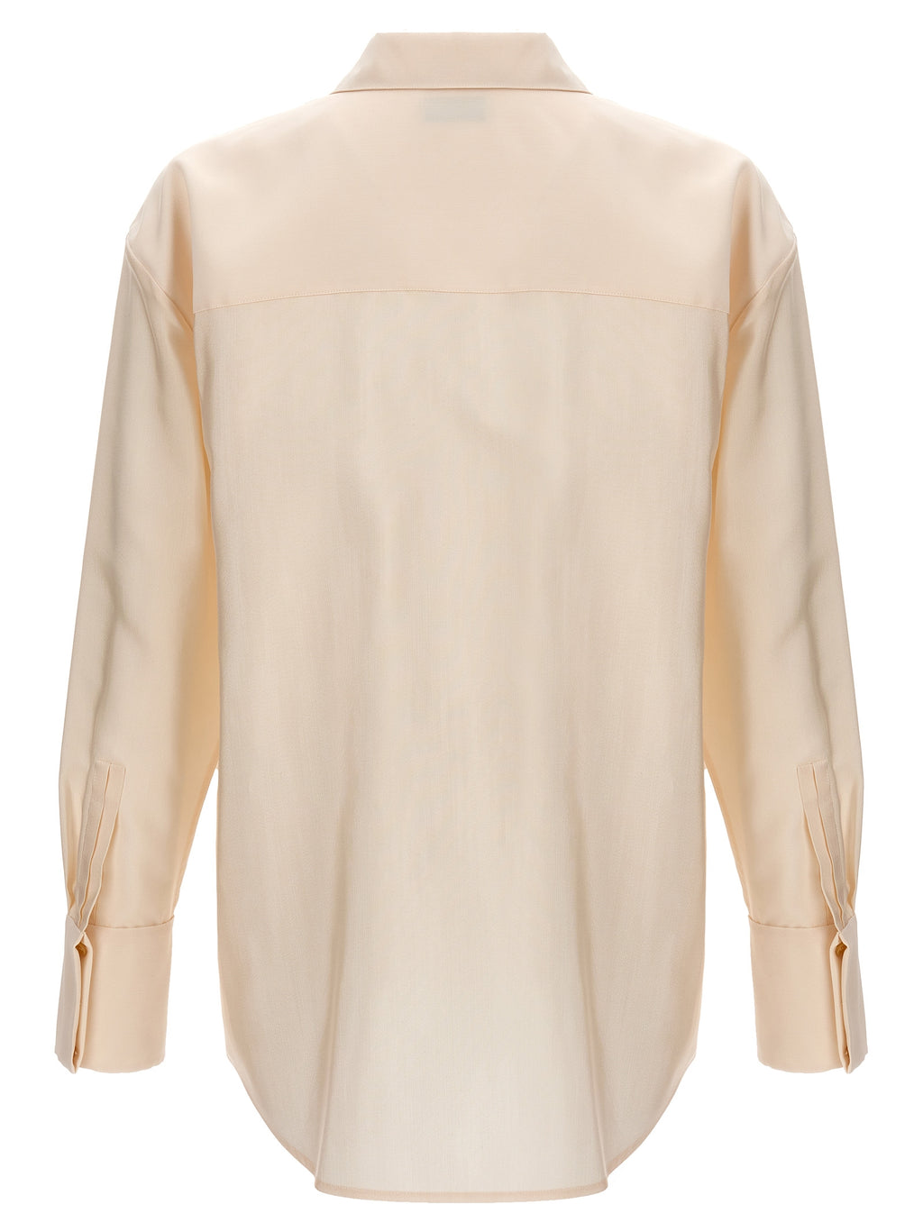 Blouse beige en acétate de Saint Laurent, style élégant avec coupe fluide, portée décontractée ou chic.