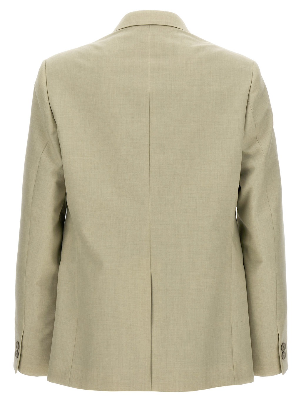 Veste blazer beige en laine vierge de Fendi, élégante avec coupe classique et détails sophistiqués.