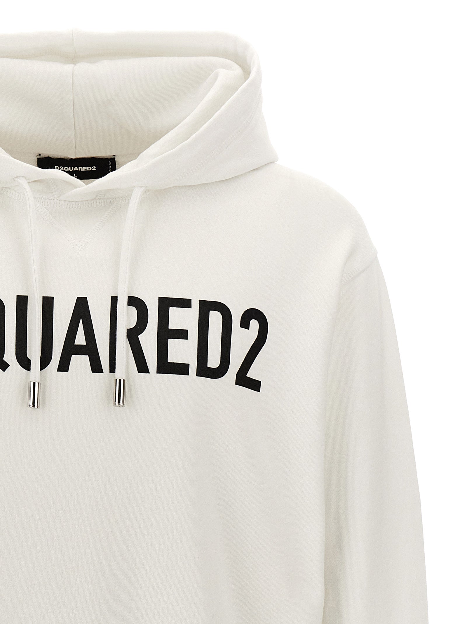 Sweat-shirt en coton bicolore Dsquared² avec logo, manches longues et coupe décontractée, vue de face.