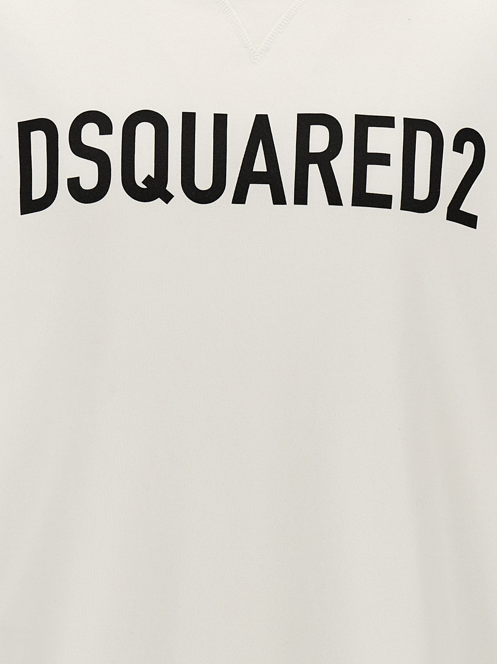 Sweat-shirt en coton bicolore de Dsquared², coupe décontractée et détails modernes, porté sur un mannequin.