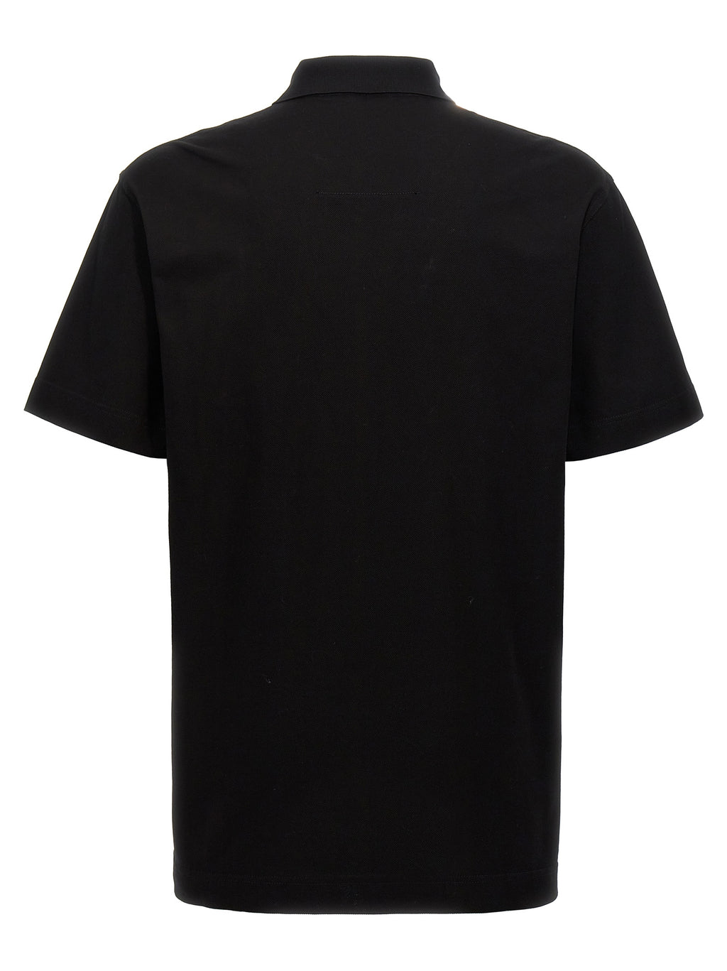 Chemise polo noire en coton Givenchy, vue de face, avec col classique et logo discret, pour un style élégant et décontracté.