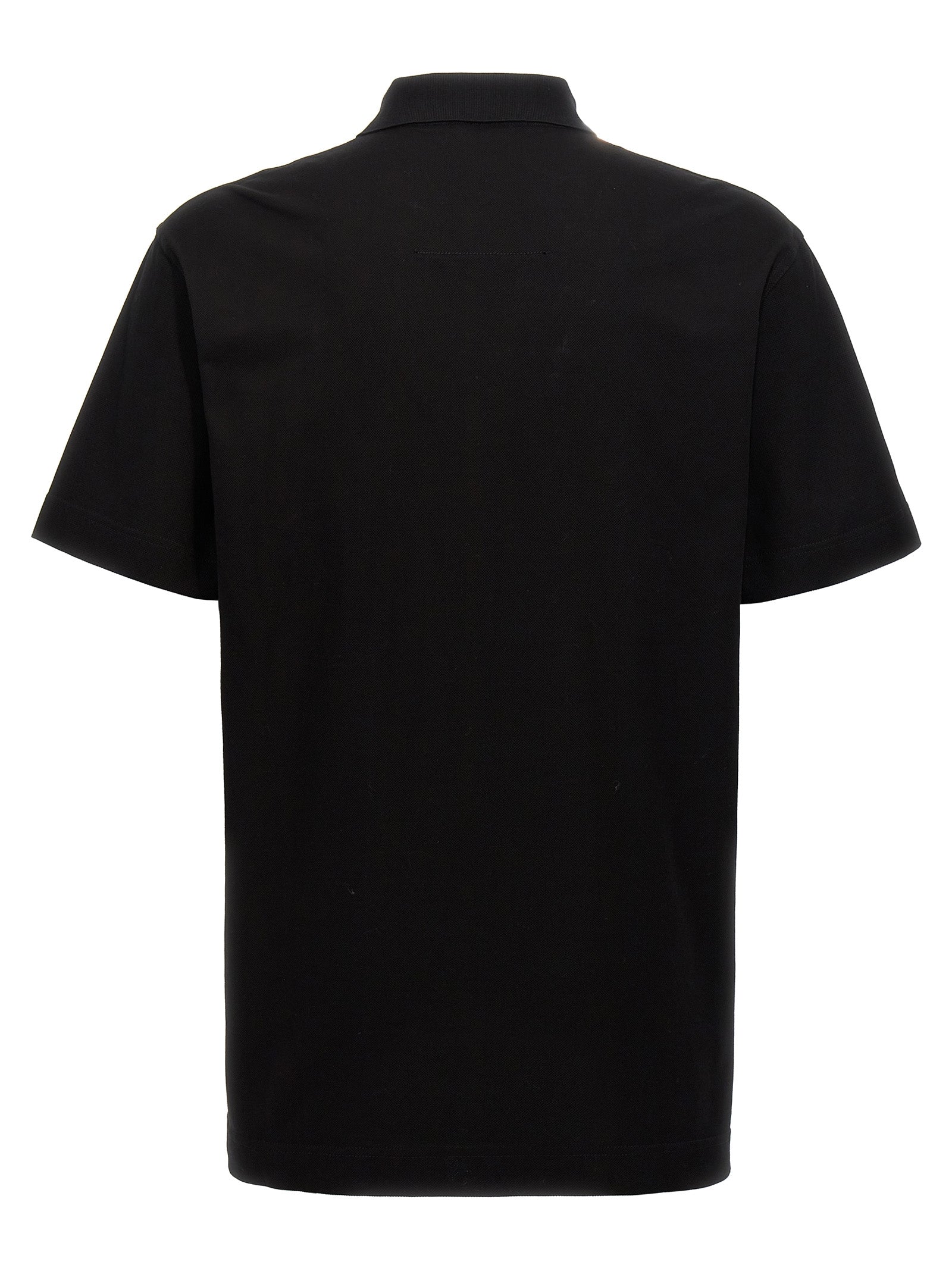 Chemise polo noire en coton Givenchy, vue de face, avec col classique et logo discret, pour un style élégant et décontracté.