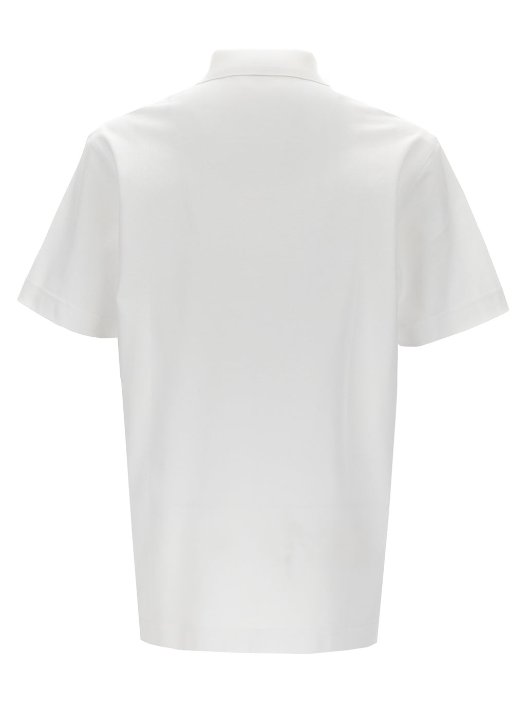 Chemise polo blanche en coton de Givenchy, vue de face, avec col classique et logo discret sur la poitrine.