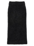 Jupe midi en coton noir de Balenciaga, élégante et moderne, avec coupe fluide et finition soignée visible sur l'image.