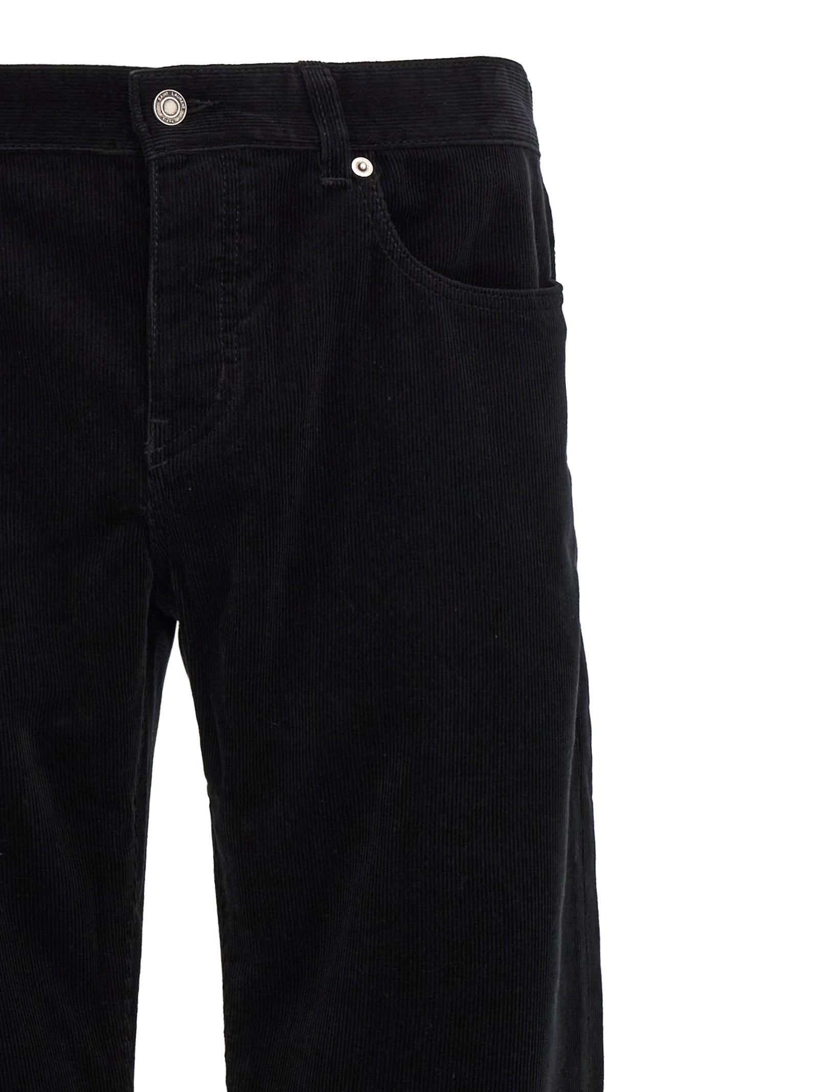 Pantalon décontracté en coton noir de Saint Laurent, style élégant et confortable pour un look casual.
