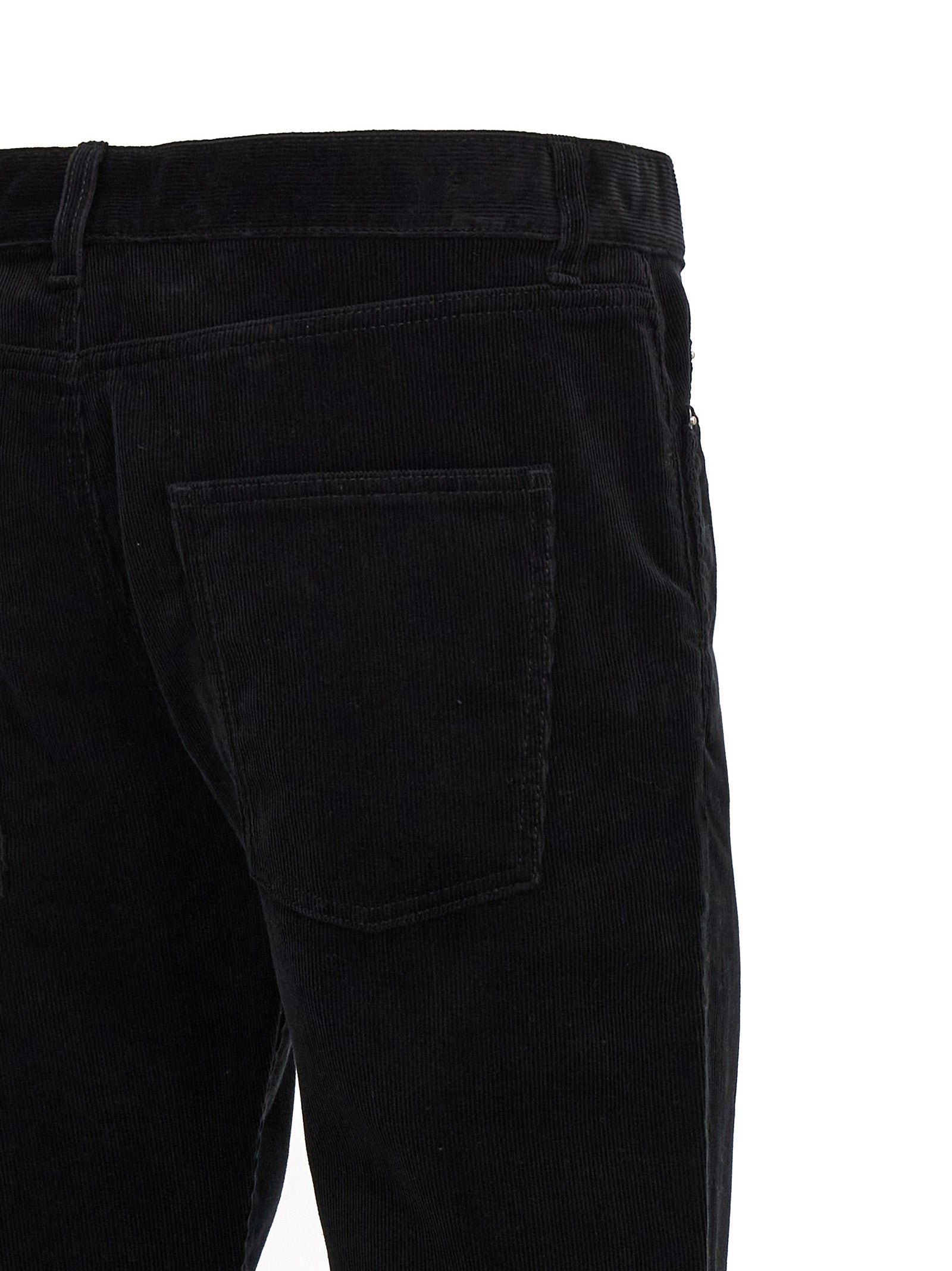 Pantalon décontracté en coton noir de la marque Saint Laurent, coupe élégante et tissu doux visible sur l’image.