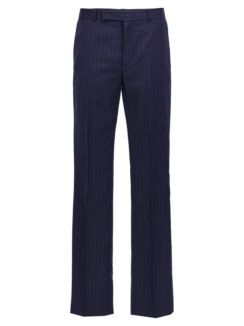 Pantalon en laine bleue Givenchy pour homme, coupe élégante et ajustée, détails sophistiqués, tissu de haute qualité visible.
