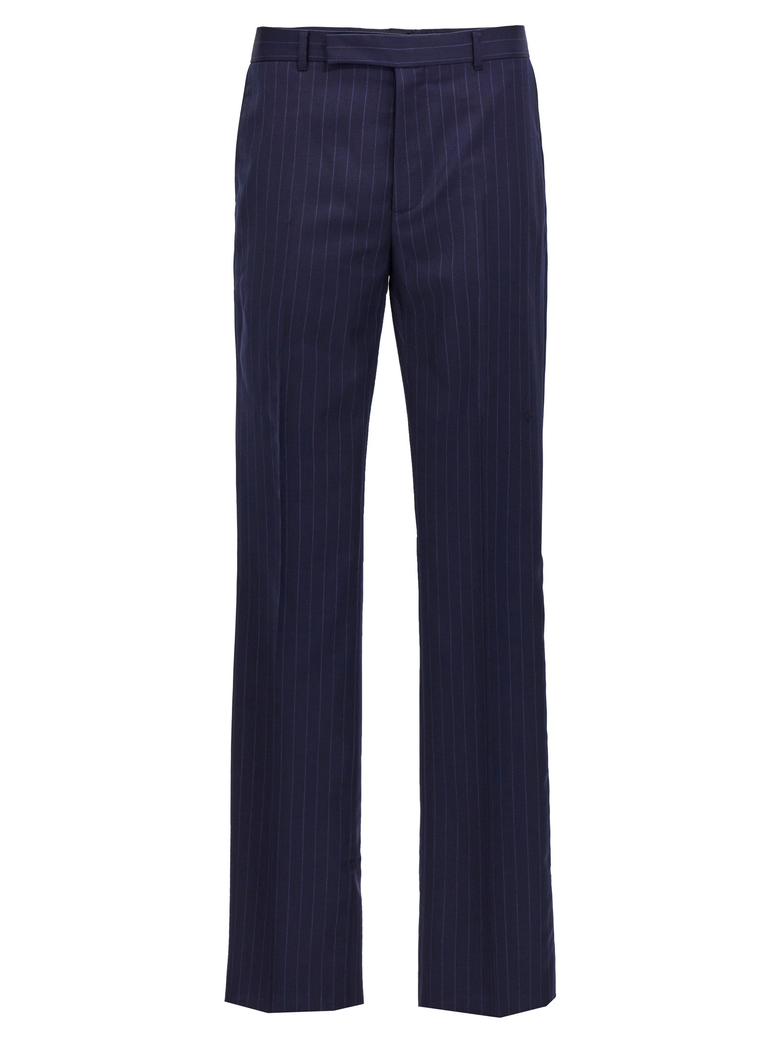 Pantalon en laine bleue Givenchy pour homme, coupe élégante et ajustée, détails sophistiqués, tissu de haute qualité visible.