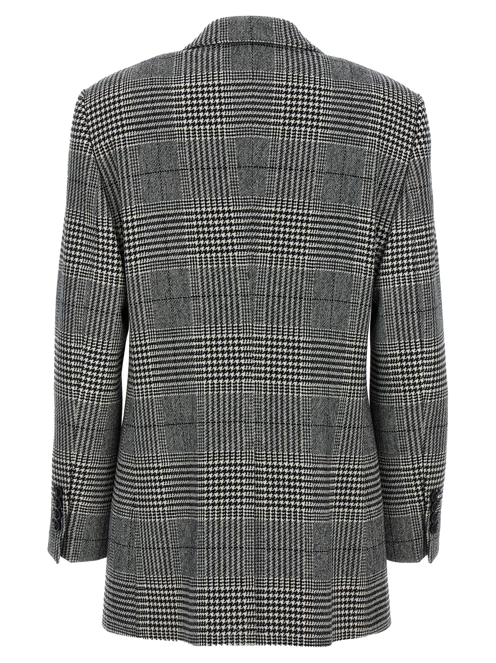 Veste en laine bicolore Dolce & Gabbana, blazer élégant avec coupe ajustée et détails modernes, vue de face.
