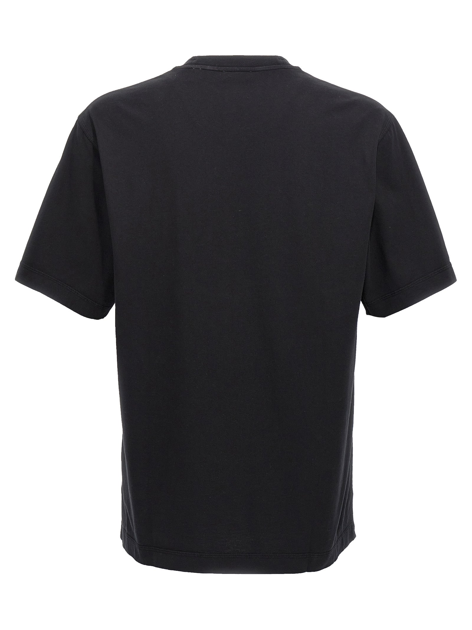 T-shirt en coton noir de la marque Burberry, coupe classique avec logo discret, vue de face.