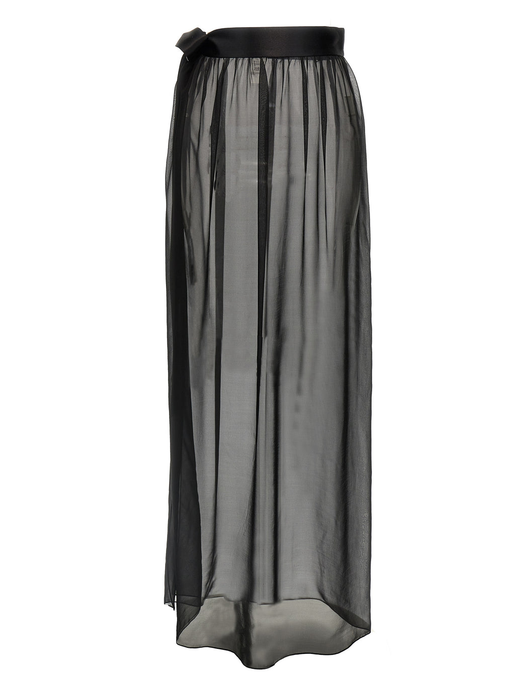Jupe courte en soie noire de Dolce & Gabbana, coupe moulante et élégante, portée avec style.