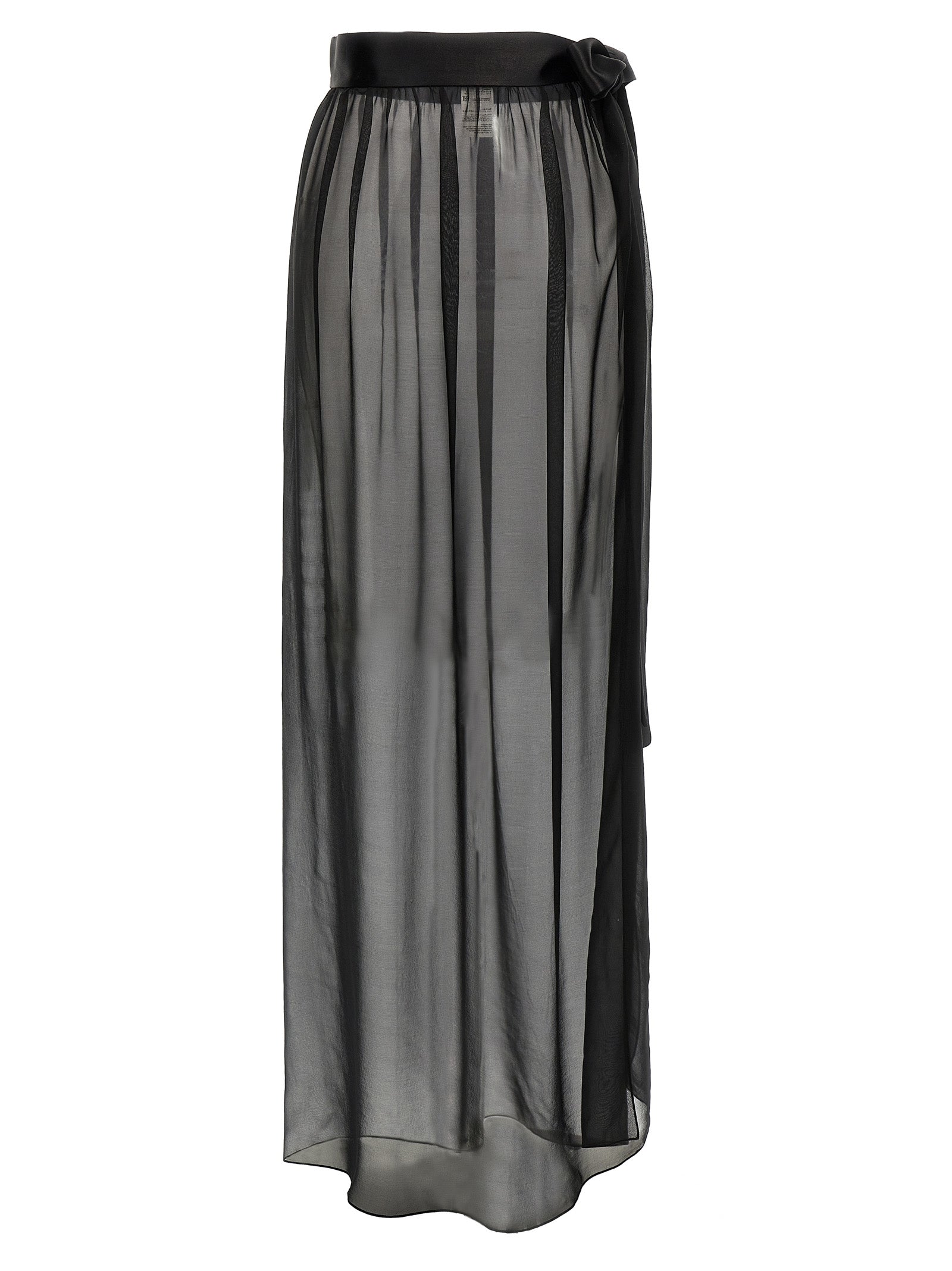Jupe courte en soie noire de Dolce & Gabbana, coupe élégante, ajustée, avec finition fluide et sophistiquée.